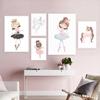 Ballet Princess Nursery Wall Art Canvas Painting Nordic Poster Unicorn Swan Print Wall Pictures for Baby Kids Bedroom Decoration