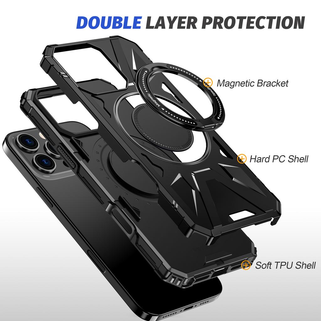 For Magsafe Magnetic Ring Case for Iphone 17 Pro Max 17 Air 16 15 14 Plus 13 12 Pro Iphone17 Iphone16 Hard Bag Cases