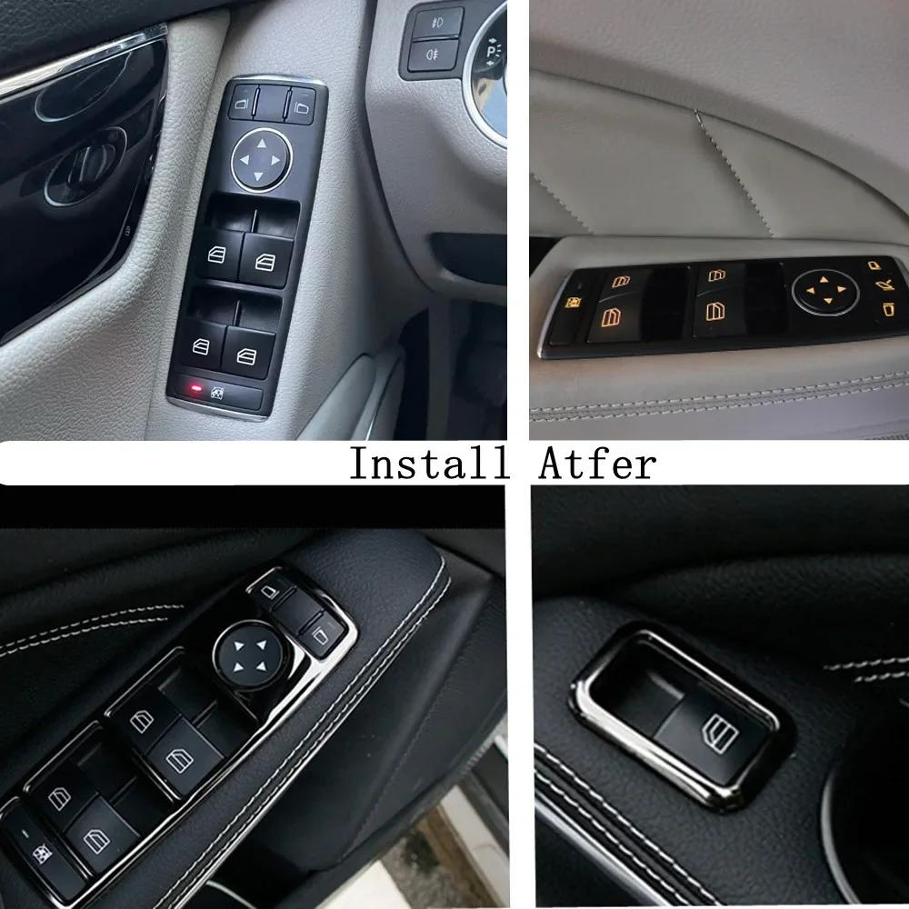 Car Window Switch Button Frame Cover Sticker For Mercedes Benz A B C E GLE GLA CLA GLK A180 A250 B180 B250 E200 E350 GLE350