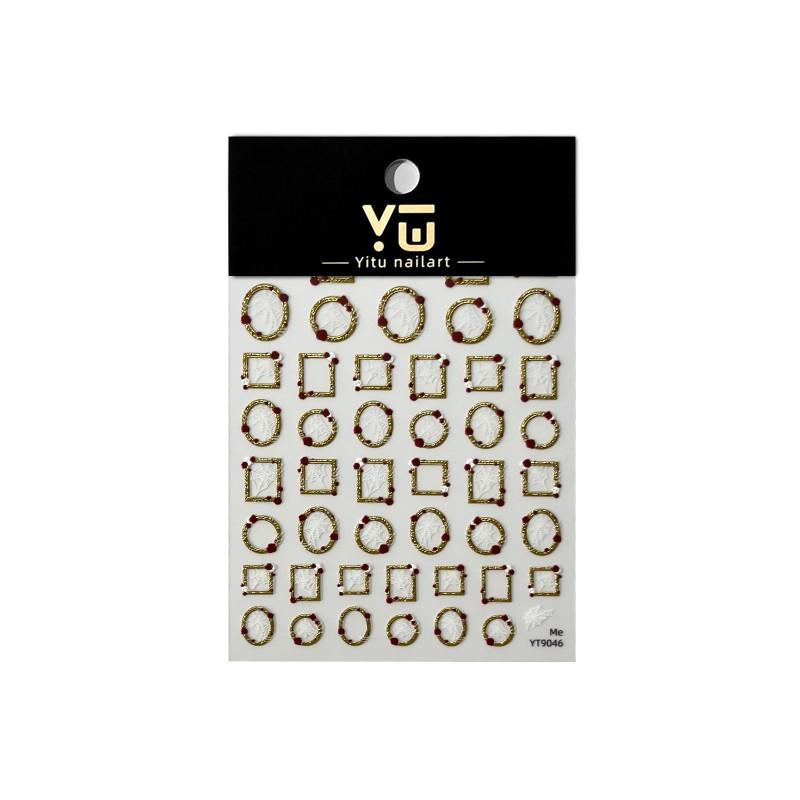 Halloween Gold Foil Nail Art Stickers 3D Vintage Spider Web Decals Self-Adhesive Decorations Party
