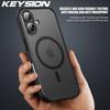 KEYSION Матовый чехол для MagSafe для iPhone 16 Plus 15 Silicone+PC Прозрачный противоударный чехол для iPhone 15 16 Plus