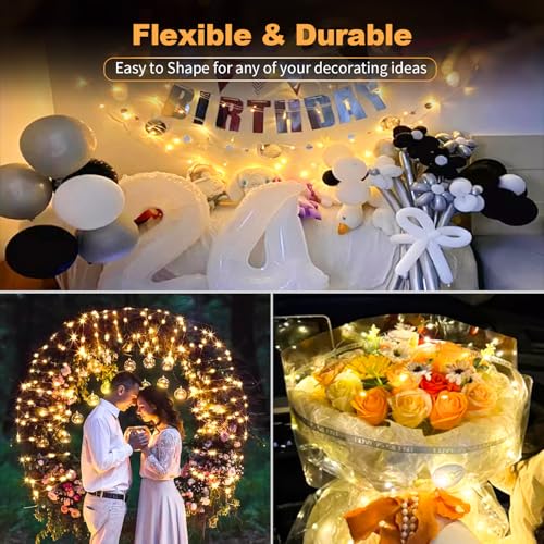 20pcs Battery waterproof LED small lantern 7 feet 20 lights three modes warm white flashing string lights, wedding party Christmas decoration lights