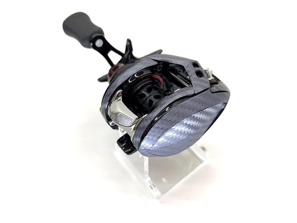 CUSTOM YOROI 21 Gekkabijin AIRTW Custom Scratch Baitcasting Reel Customization SEAT.JP Decal, Protection, (Silver, Left-Handed)