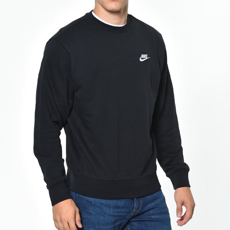 Nike Спортивная клубная флисовая толстовка с круглым вырезом для мужчин, топы, черный цвет BV2666-010