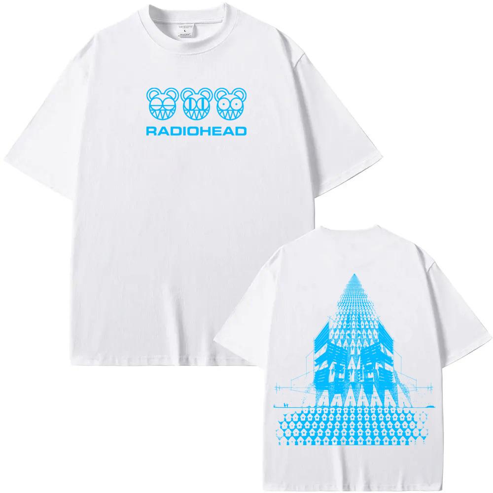 Radiohead band  tour T-Shirt New High Quality Album Tee-shirt Sleeve 100%cotton Gothic Tshirt Round Neck Summer Ropa Hombre