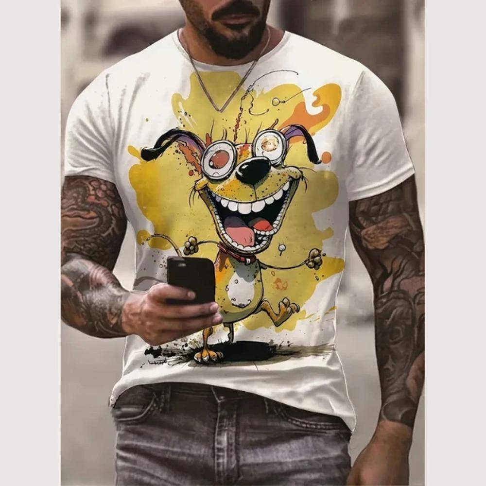 Summer Fashion Cartoon Ctue Little Monster Graphic T-shirt For Men New Trend Casual 3D Printed Round Neck Short Sleeve Tees Tops