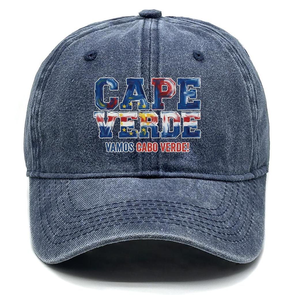 "КАБО-ВЕРДЕ" "Вперед, Кабо-Верде" Бейсболка Snapback с принтом флага, Регулируемая кепка от солнца, Легкая, Стильная, Винтажная мужская кепка