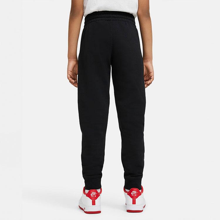 Nike Детские вязаные спортивные штаны Спортивная одежда Клуб Однотонный Логотип Вышивка Кулиска Черный Детские брюки DA0864010