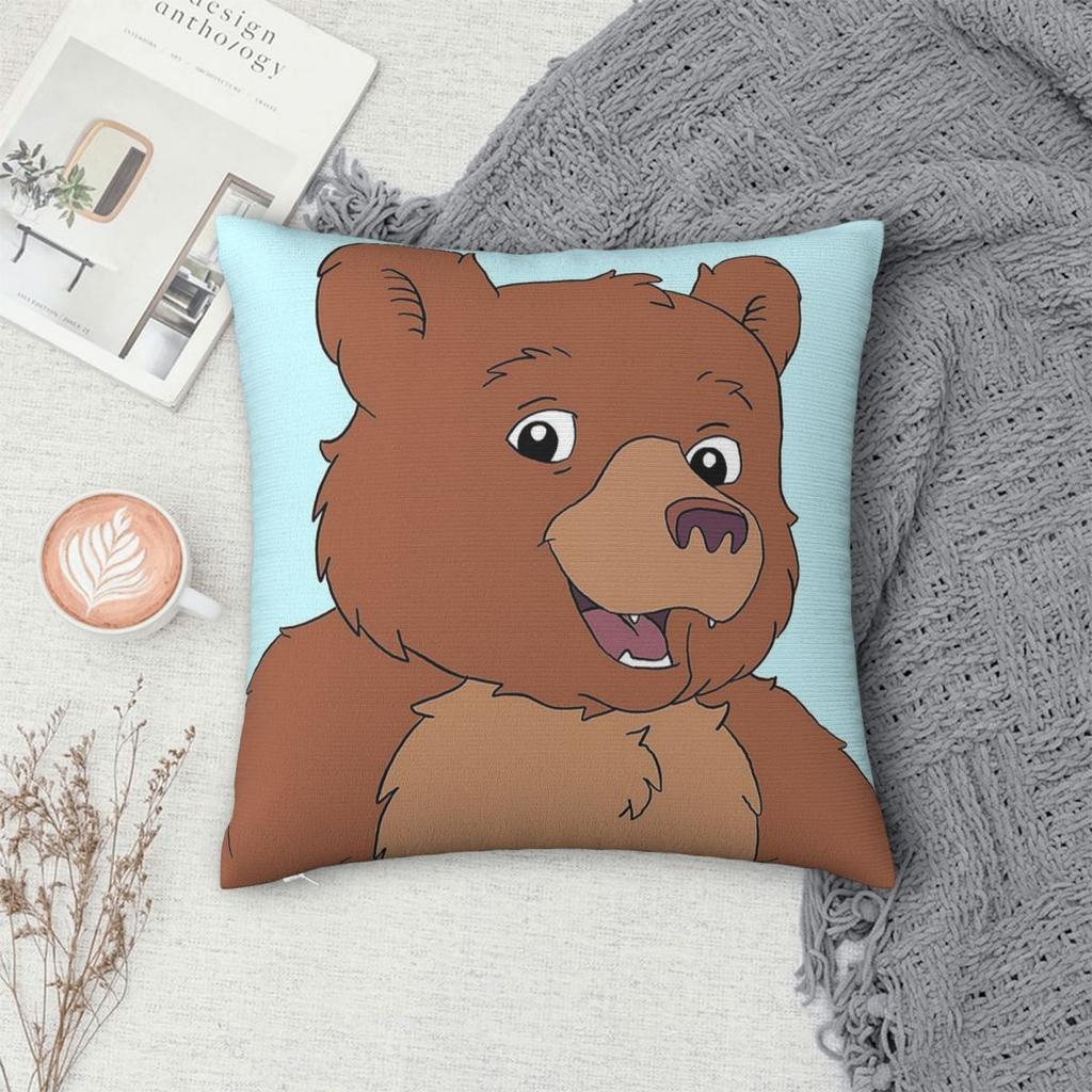 Little Bear Tv Show Pillowcase Polyester Linen Velvet Printed Zip Decorative Pillow Case Bed Cushion Cover
