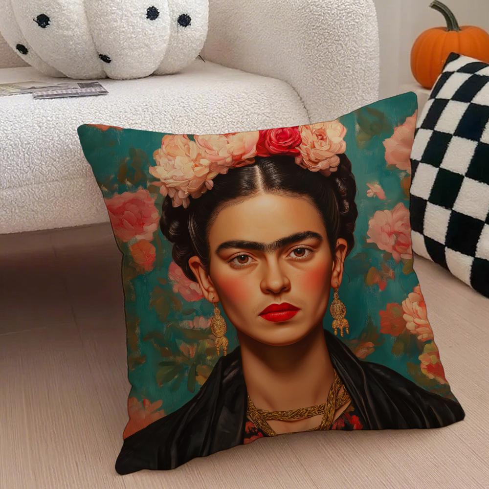 artist iconic FFrida KKahlo Cushion Cover Throw Pillow Cover Hidden Button Durable Polyester Chair Cushion