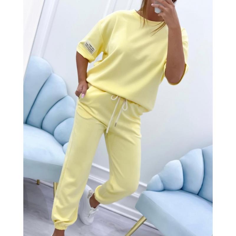 Летний женский повседневный комплект с офсетной печатью, 2025