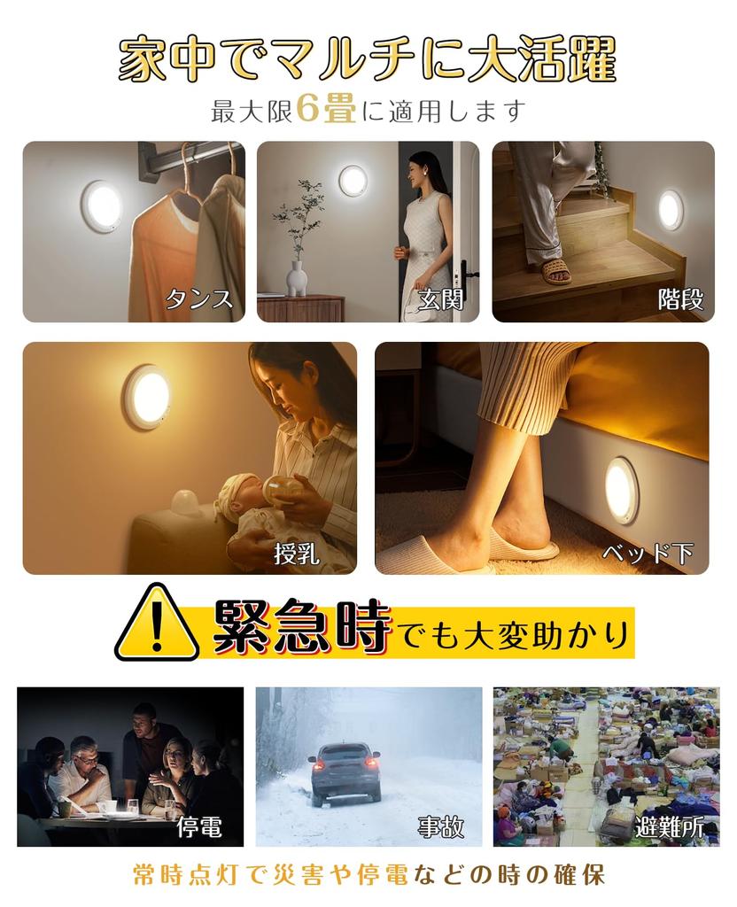 Светодиодный светильник с датчиком движения для помещений, перезаряжаемый через Type-C, с регулировкой яркости и цвета, компактный, 12 Вт, 2000 лм, 5-уровневый таймер, функция памяти,