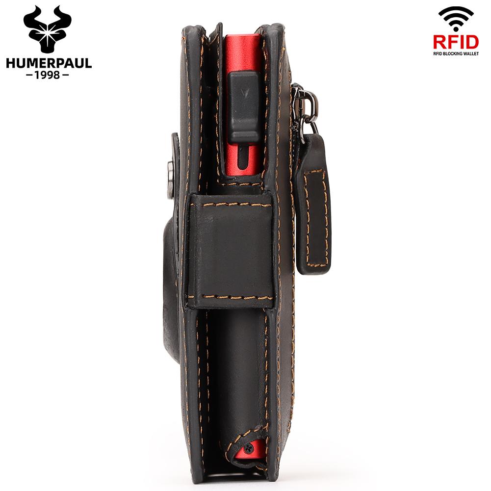 Humerpaul Leather Wallet Credit Card Wallet With Airtag Pocket