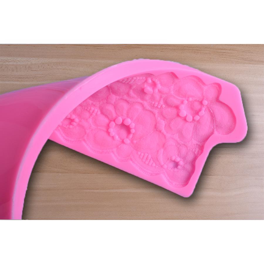Flower Lace Large Round Lace Fondant Silicone Mold Diy Chocolate Cake Edge Decorative Baking Tool