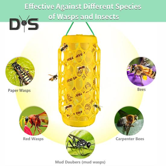 Ловушки для ос Экологичные Яркие цвета Сильная липкость Простые в установке Внутренние/наружные подвесные бумажные ловушки для ос Ловушка для пчел