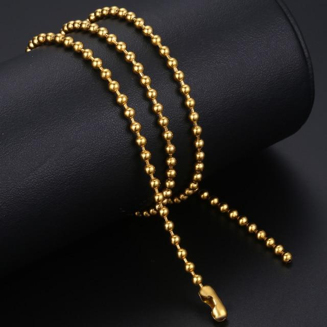 Gold Chain For Men Women Wheat Figaro Rope Cuban Link Chain Gold Filled Stainless Steel Necklaces Male Jewelry Gift