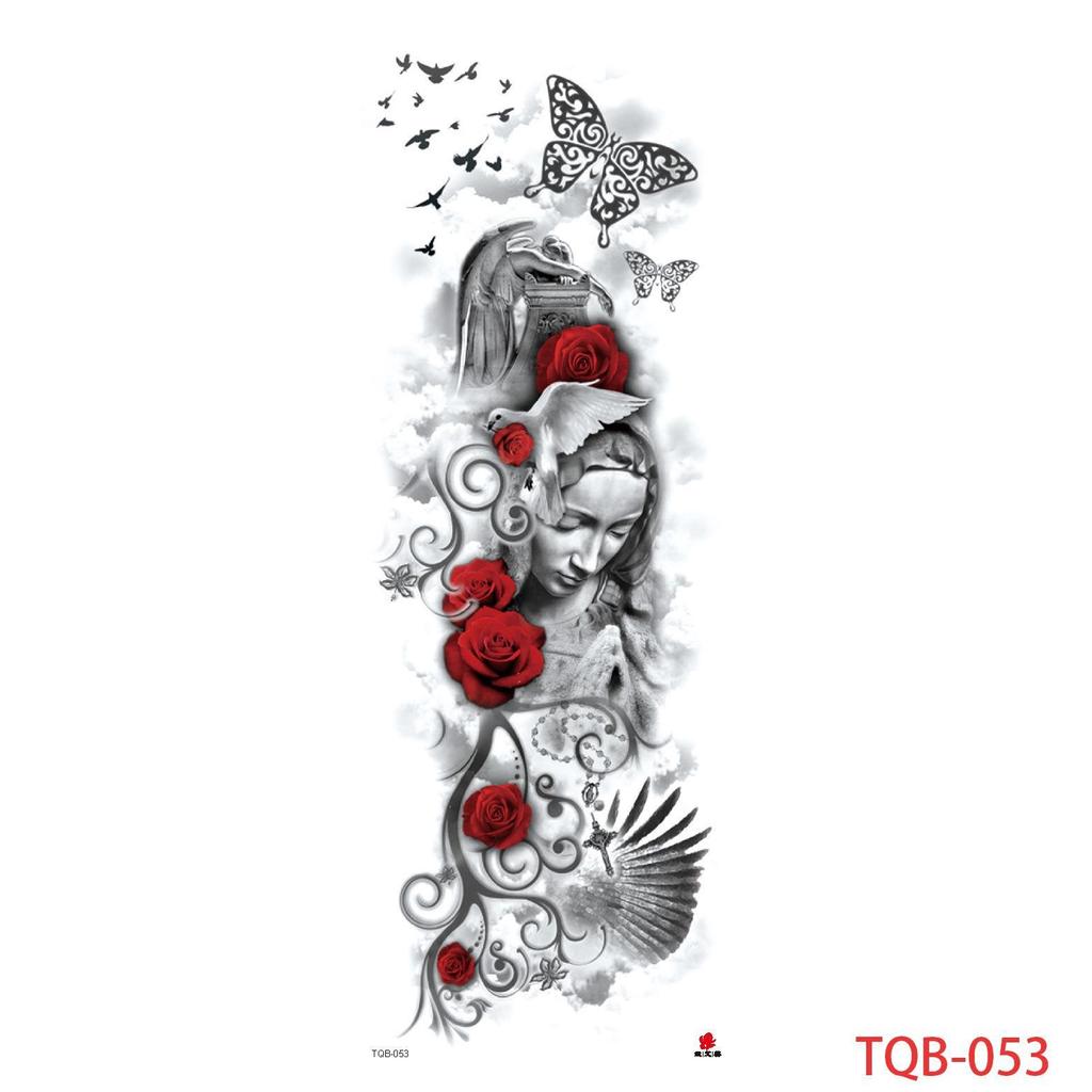 1 PC 480*170MM Large Temporary Tattoos Sleeve for Men Women Full Arm Selleve Tattoos Temporary Realistic Fake Wolf Tiger Lion Tattoo