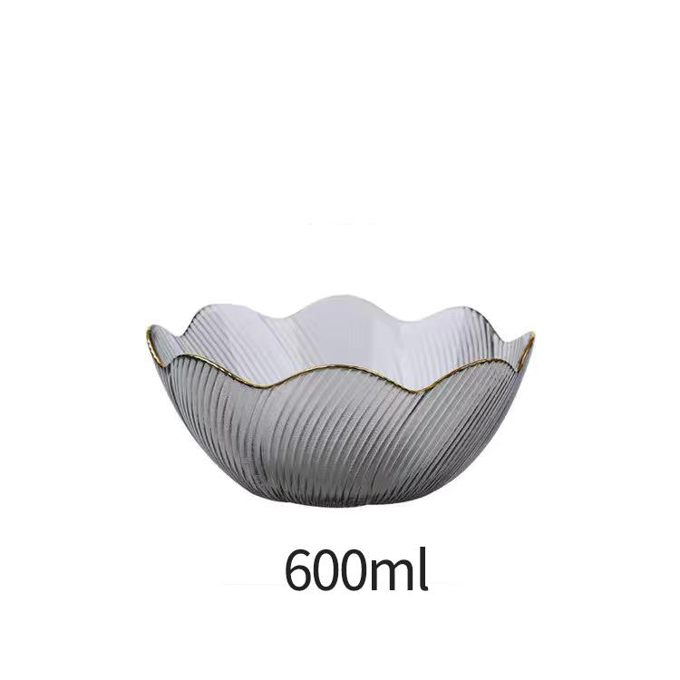 Exquisite Flower Shaped Salad Bowl Tableware Glass Salad Bowl Fruit Bowl Soup Bowl Dessert Bowl Practical Kitchenware