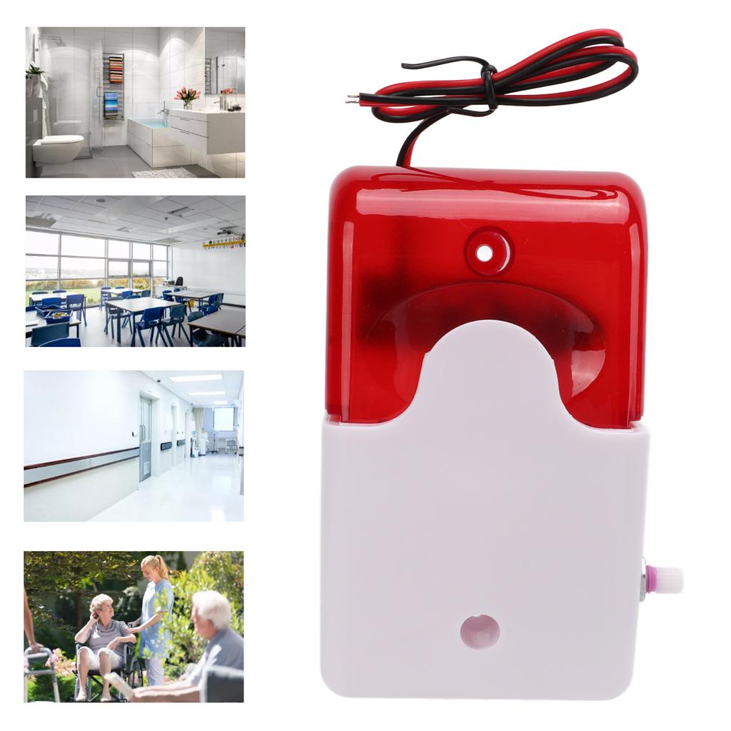Sound Light Alarm Flash High Decibel Adjustable Impact Resistant Security Warning Device12V
