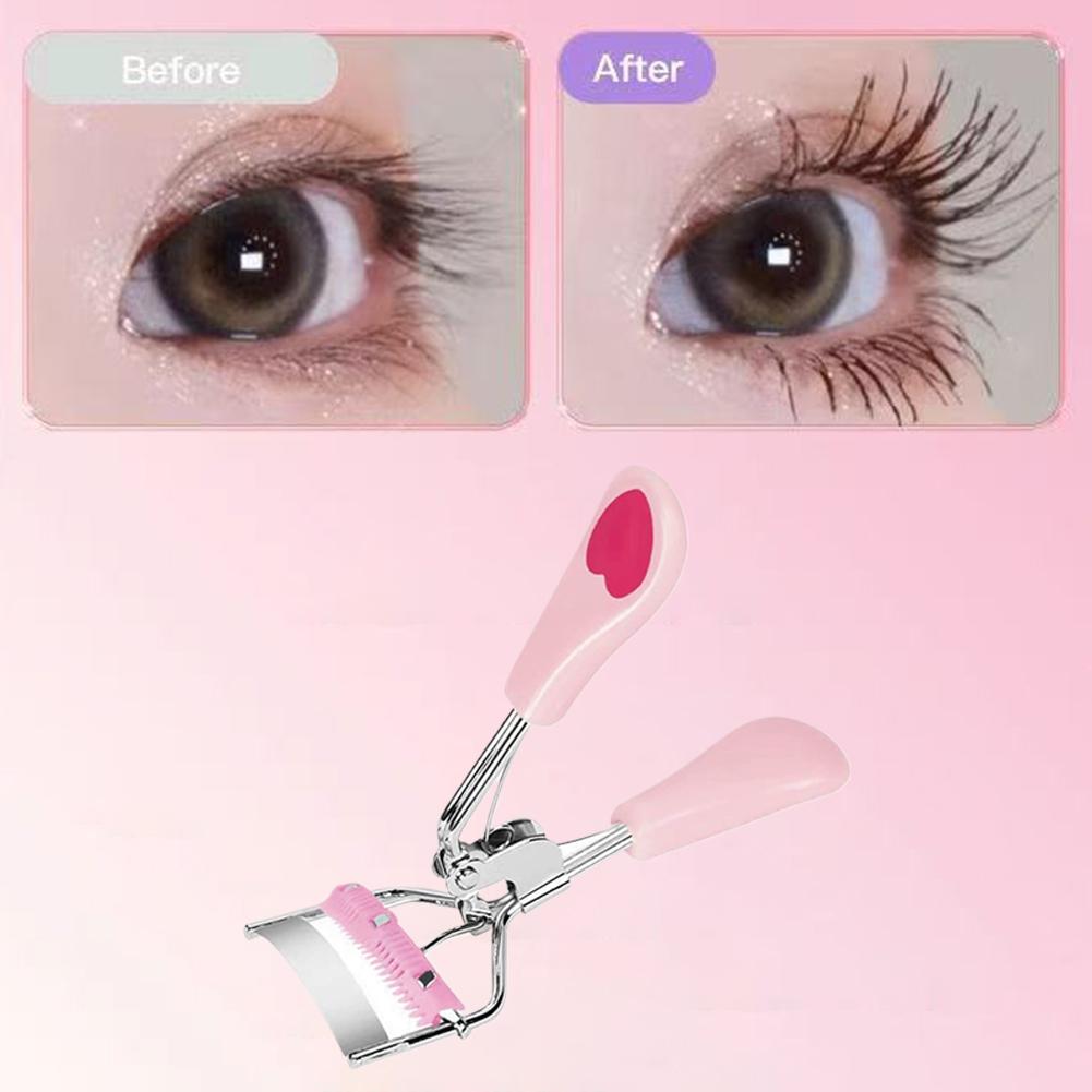 Eyelash Curler with Built-in Comb for Natural Sunflower Lash Wide Angle Eyelash Clamp Portable Eye Makeup Tools