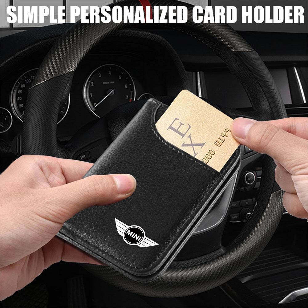 Car Logo Credit Card Driver License Organizer Storage Bag Wallet Decor For MINI Cooper JCW WORKS R55 R56 F55 F56 R57 R58 R59 R60 mjewr55