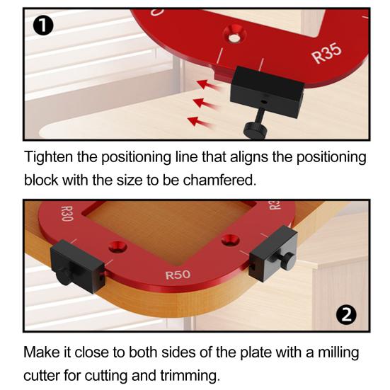 1/2 шт. Шаблоны для фрезерования угловых радиусов R10 R15 R20 R25 R30 R35 R40 R50 из алюминиевого сплава, быстросъемные шаблоны для фрезерных фрез со съемным зажимом