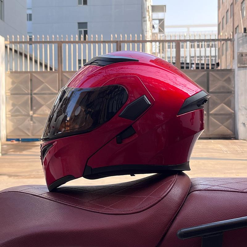 Motorcycle Helmets Men's and Women's Locomotive Full Helmets Bluetooth Peel-off Helmets Electric Vehicle Helmets