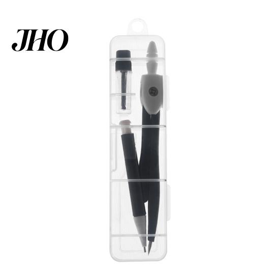 Office Drawing Tool 2-in-1 Metal Compass Set with Automatic Pencil Geometry for Smooth Circle Students Precise Portable Storage Box Math Art