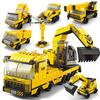 1000pcs 6 In 1 Engineering Crane Truck Building Blocks City Construction Bricks Bulldozer Car Set for Children Kids TOYS