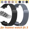 Металлический ремешок для Huawei Watch Fit 3 Band Магнитный браслет из нержавеющей стали для Huawei Watch Fit3 Band Аксессуары