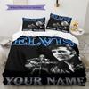 Name Custom Elvis Pattern Bedding Set Quilt Cover Pillowcase Home Decor Gift (1 * duvet cover + 2 * pillowcase, without core)