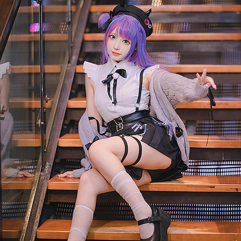 [Milky Time] Hololive Tokoyami Towa Cosplay Landmine Casual Clothes Halloween Tokoyami Towa Hololive