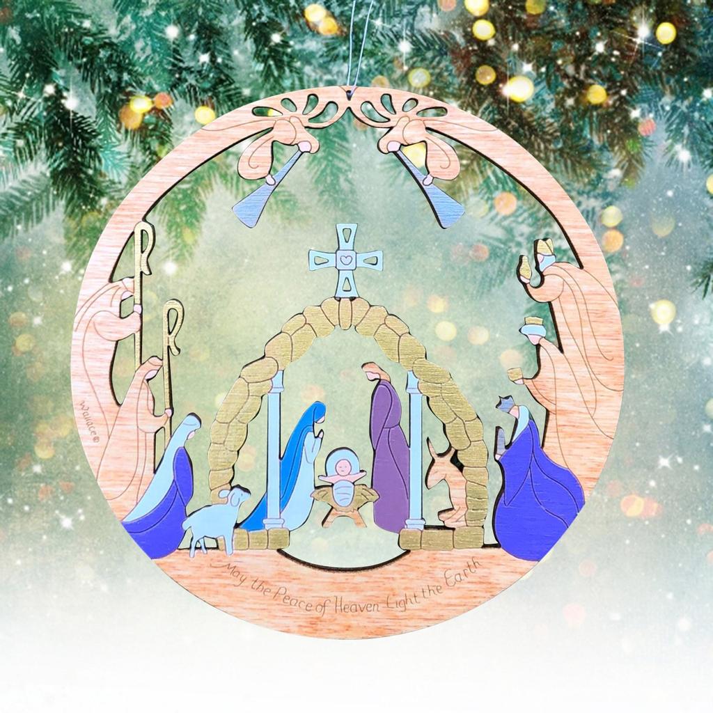 Nativity Christmas Ornament Christmas Ornament Tree Gift Ornament Dog Print Christmas Ornaments Outdoor Home Room Window