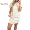 Women's Short Sleeve T-shirt Dress Casual Crew Neck Short Dress with Pockets Summer Mini Shift Dress