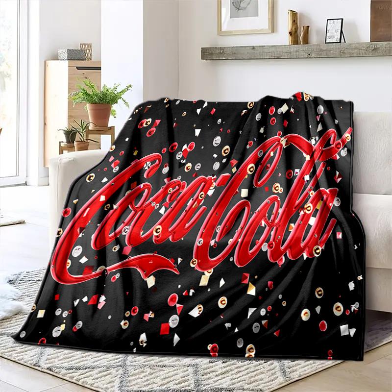 Christmas gift Halloween themed cola beverage Coca Cola blanket soft home furnishing nap decoration four seasons warm Sherpa blanket U7