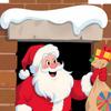 Santa Claus Breaking Wall Christmas Stickers Removable PVC Decals Funny Santa