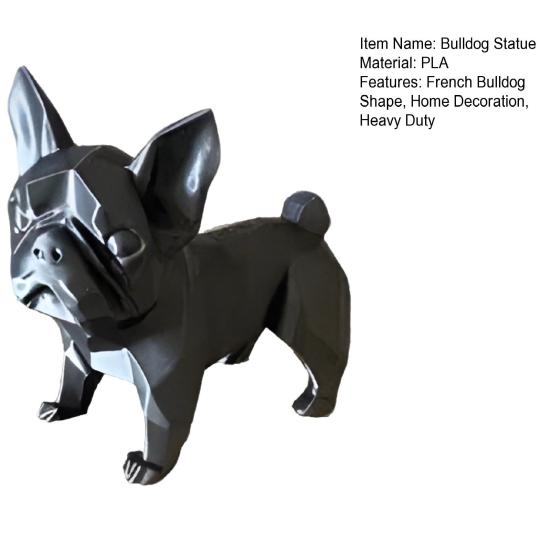Yousheng French Bulldog Statue 3D Printed Standing Dog Figurine PLA Animal Sculpture Home Office Bookshelf Desktop Decoration Ornament