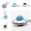 Pendant UFO Keyring LED Light Spaceship Model Keyring Creative Flying Disc Keychain Jewelry Gift