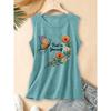 2026 New spring, summer, and autumn women's round-neck design Orange Blossom and Colorful Butterflies Inspirational English Daily Commuting