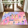 Crystal Velvet Square Rug Custom NameBluey Pattern Non Slip Home Floor Decor Rug