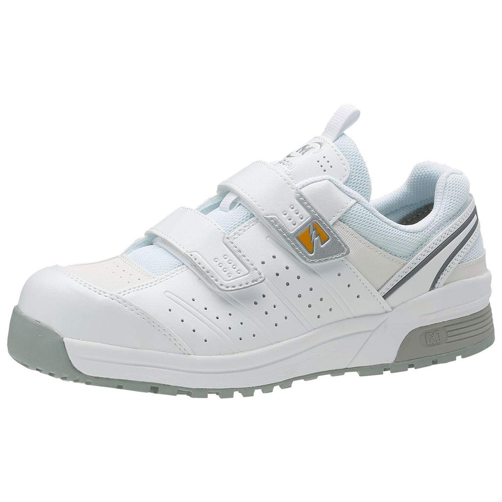 Unisex Sneakers with Toecap MPN305 Electrostatic White [Midori Anzen] [Work Plus] 24.5cm