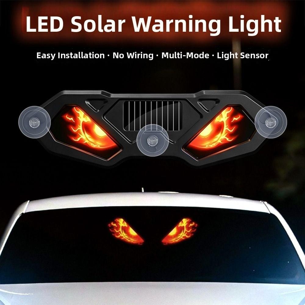 Dynamic Display Solar LED Devil Eyes Car Lights Solar Powered Car Warning Light  Windshield