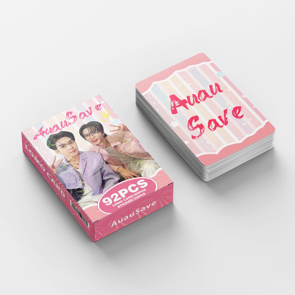 92 ШТ. Таиланд Звезда AuauSave Набор LOMO-карточек - Драма CP Auau & Save Голографические Фотокарточки со Стикерсами