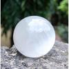 Crocon 55mm Selenite Stone Sphere Ball with Metal Stand 1400+ Carats Gemstone Ball Healing Sphere Sculpture Figurine Photography Crystal Sphere
