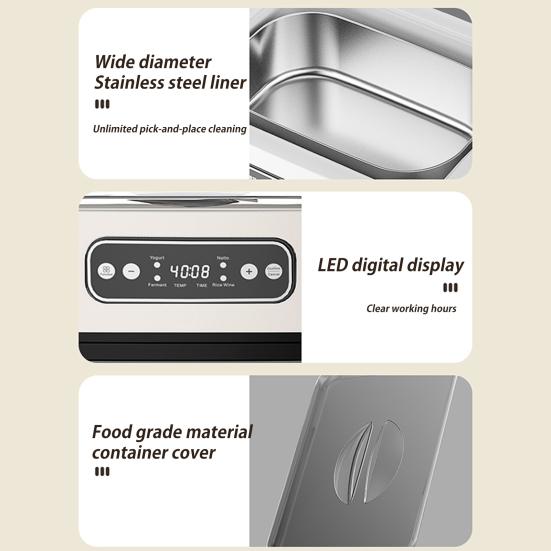 Homemade Yogurt Maker Large Capacity Digital Display Adjustable Constant Temperature Multipurpose Probiotic Maker Machine