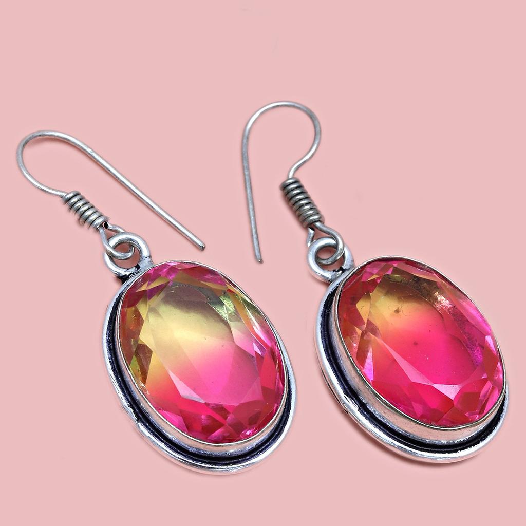 Tourmaline Set Gemstone Gift Wedding Party Bi-Color Pendant,Earring,Ring