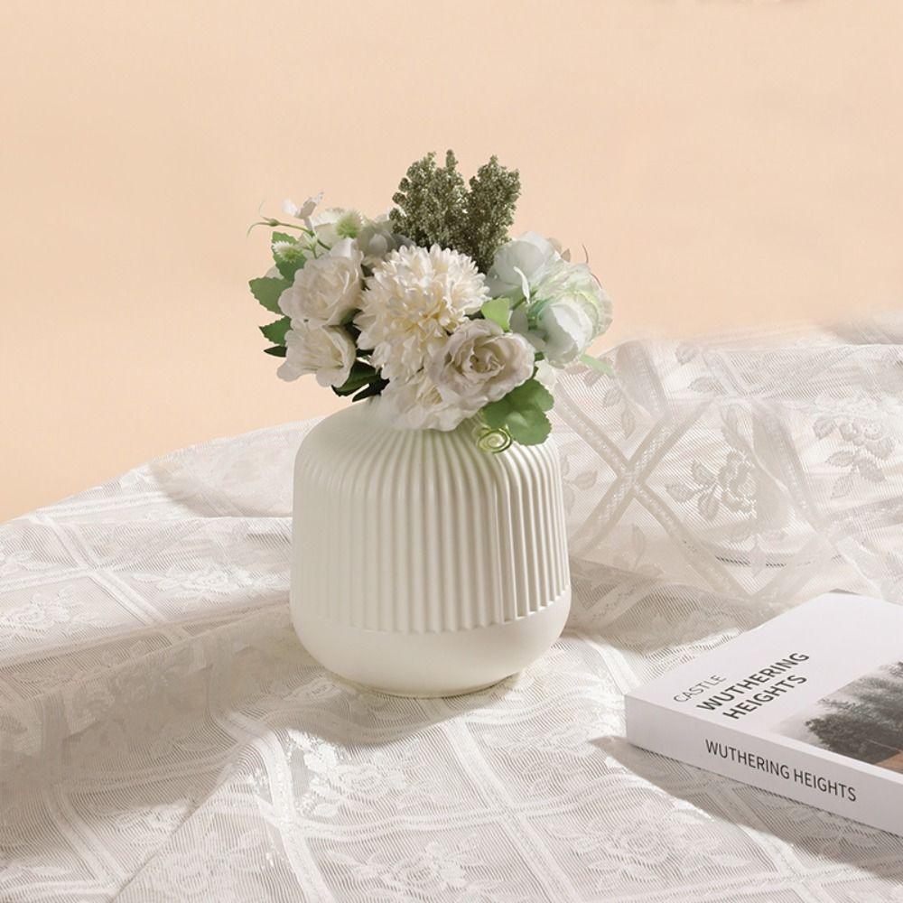 Nordic Creative Vase Home Decor Flower Vases for Homes Wet and Dry Planter Desk Decoration Imitation Ceramic Plastic Crafts