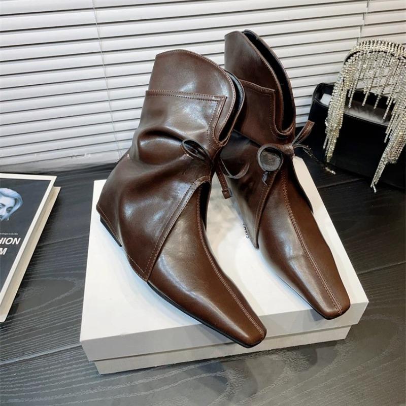 2024 Зима Новые Брендовые Женские Короткие Сапоги Модные Женские Элегантные Короткие Сапоги С Бахромой Туфли С Острым Носом Сапоги в стиле вестерн Новые