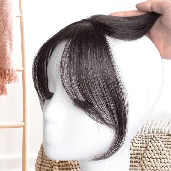 Женская челка на клипсе, естественная тонкая 3D французская челка, наращивание волос на лбу, черно-коричневая боковая челка, парик с бахромой, шиньоны