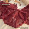 Big Size Lady Spring and Autumn Year Sexy Lace Bacteriostatic Breathable Middle Waist Triangle Briefs